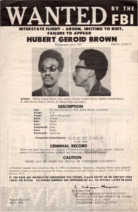 Brown is added to the FBI’s most-wanted list—for the first time, in 1970 (FBI).