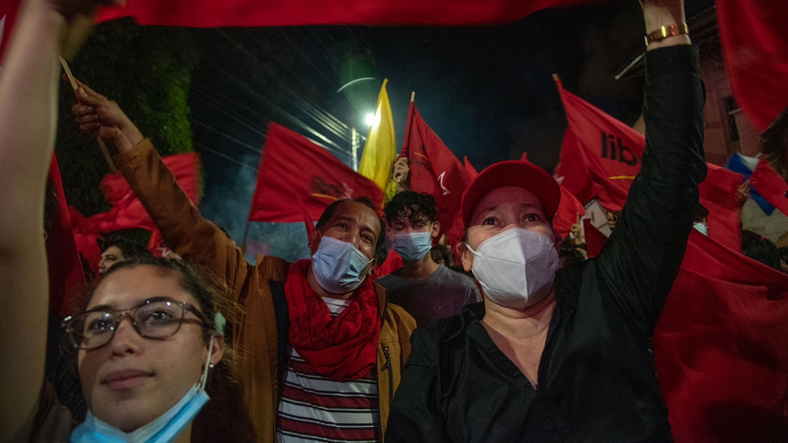 LIBRE party supporters celebrate in Tegucigalpa