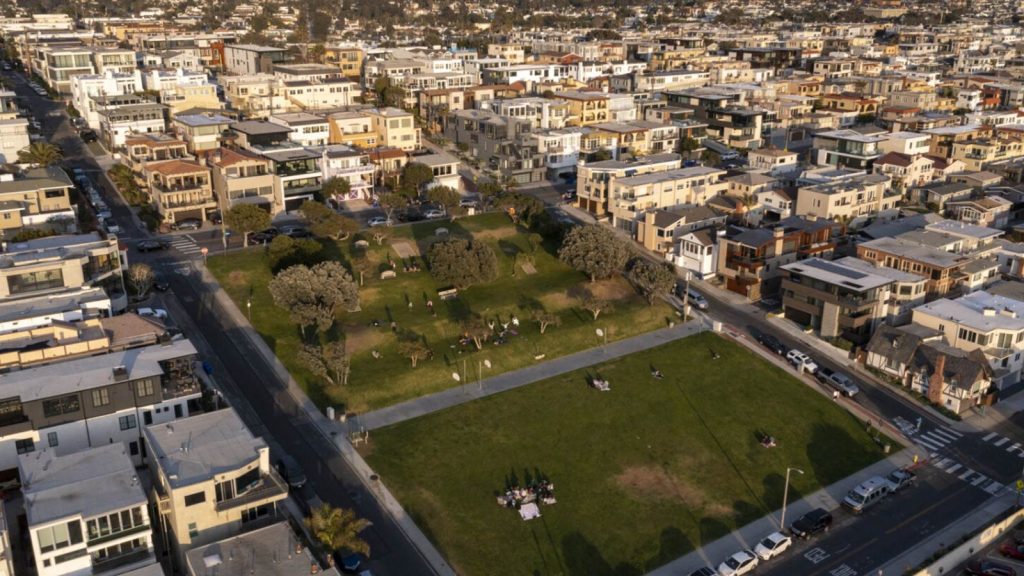 An aerial view of the Manhattan Beach