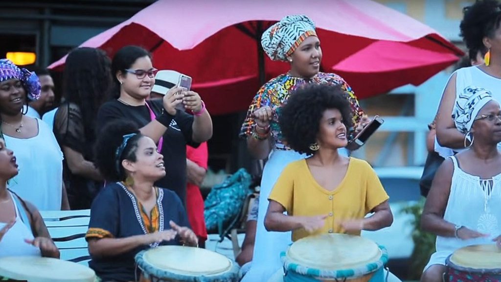 Afro-Boricua women drumming in Puerto Rico