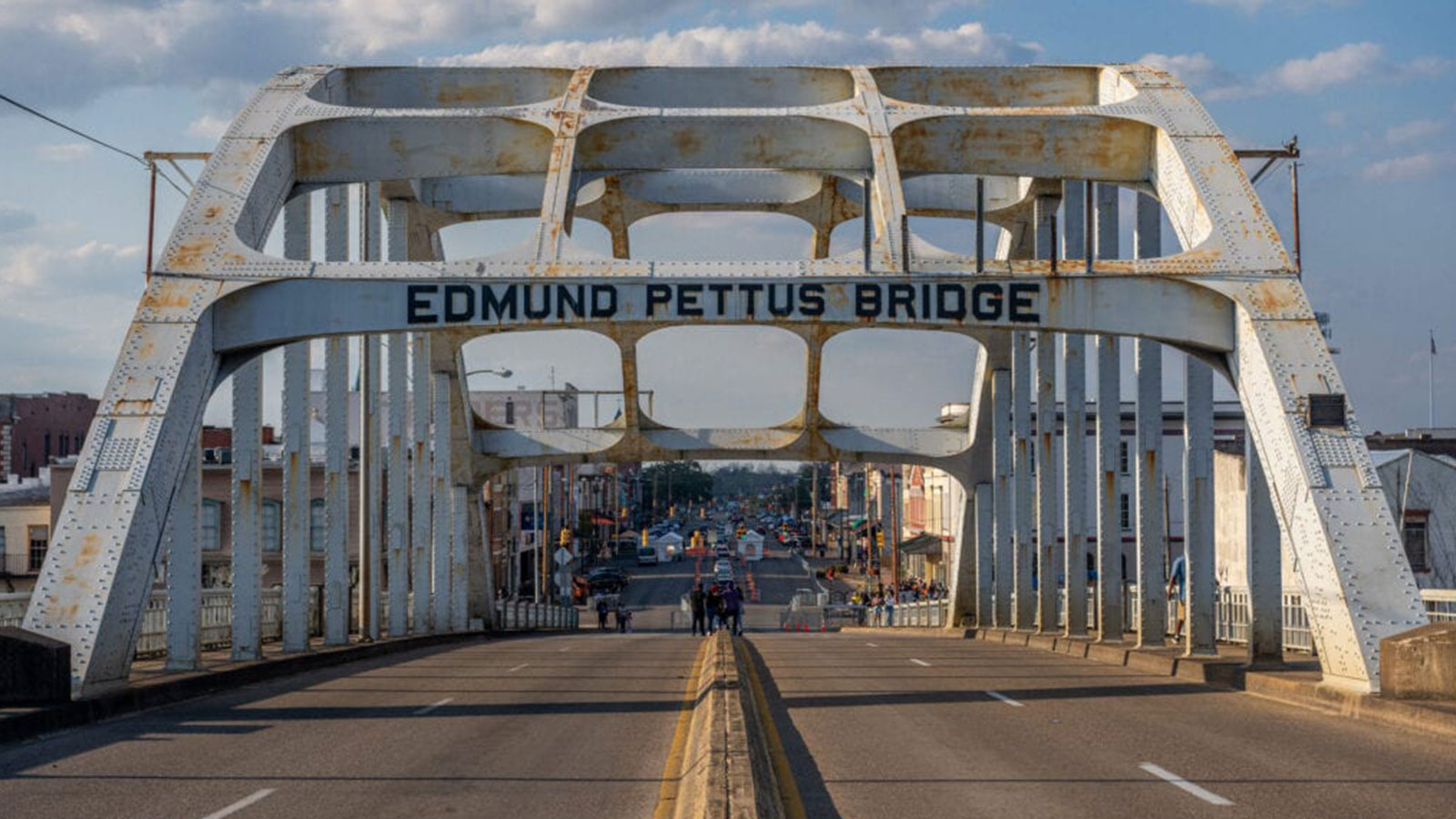 The Edmund Pettus Bridge is seen during commemorations for the 57th anniversary of Selma’s ‘Bloody Sunday’ on March 05, 2022 in Selma, Alabama.