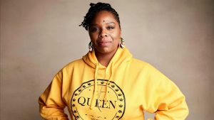 Patrisse Cullors at the Sundance Film Festival in Park City, Utah, on Jan. 27, 2019.