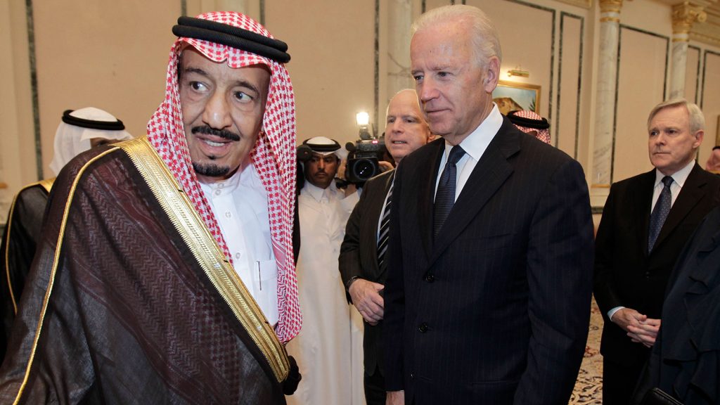 Joe Biden, then-Vice President meets with King Salman bin Abdulaziz Al Saud in 2011.