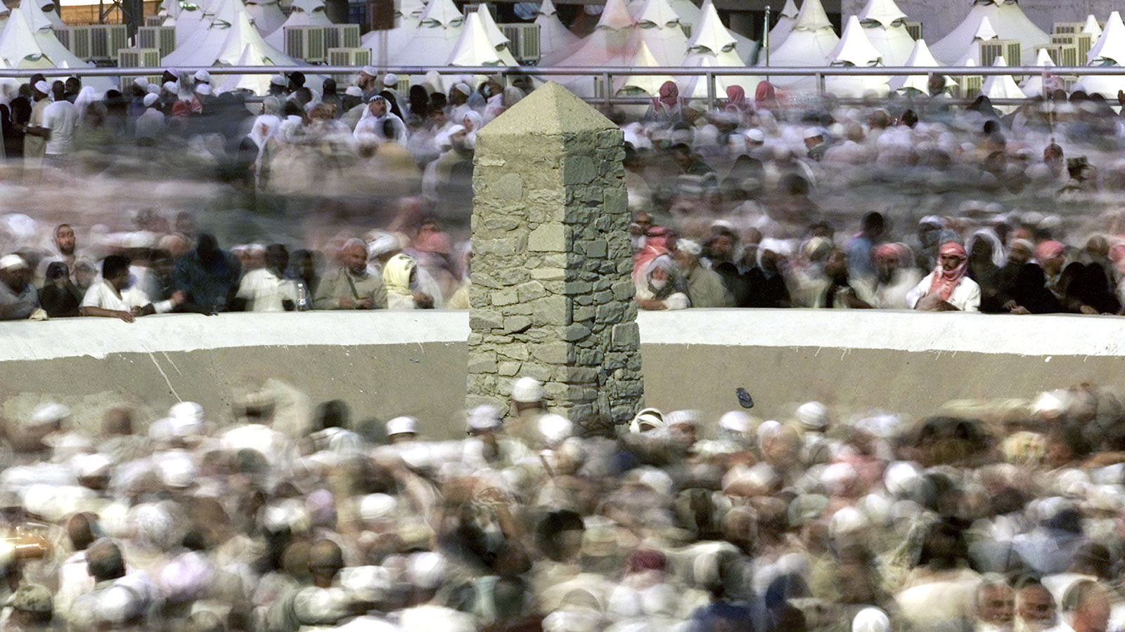 Muslim pilgrims ‘stone the devil’ in Mena, outside of Mecca. 
