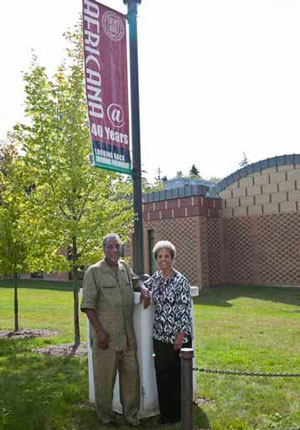 James and Janice Turner pose for a recent photo in front of the Africana Studies and Research Center at Cornell University.