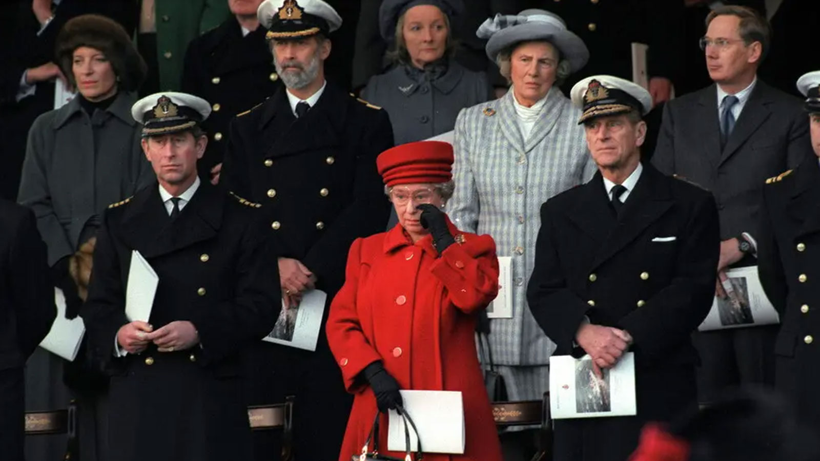 The queen at the decommissioning ceremony for the Royal Yacht Britannia. Her longevity made it easier for fantasies of a second Elizabethan age to persist. 