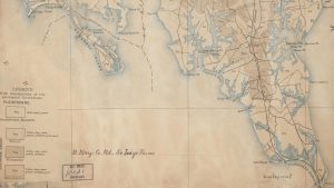 Map of St. Mary’s County, Maryland, St. Inigo Farms, Archives of the Maryland Province of the Society of Jesus. Public domain.