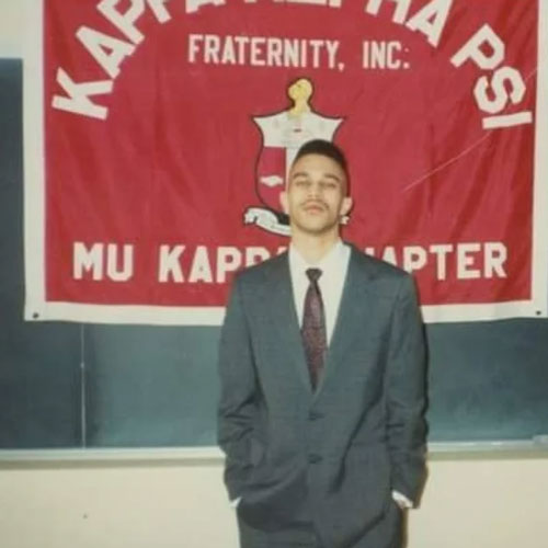 Hakeem Jeffries at a Kappa Alpha Psi Fraternity, Inc., Binghamton Alumni Chapter and Mu Kappa Undergraduate Chapter meeting in 1991. 