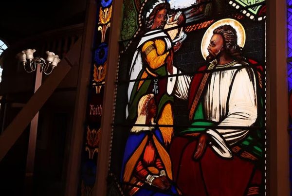 A former Warren, R.I., church undergoing renovations to become a private home has yielded a historic discovery: a Reconstruction-era stained glass window that depicts Jesus as a man of color, which researchers think may be without precedent for the period.