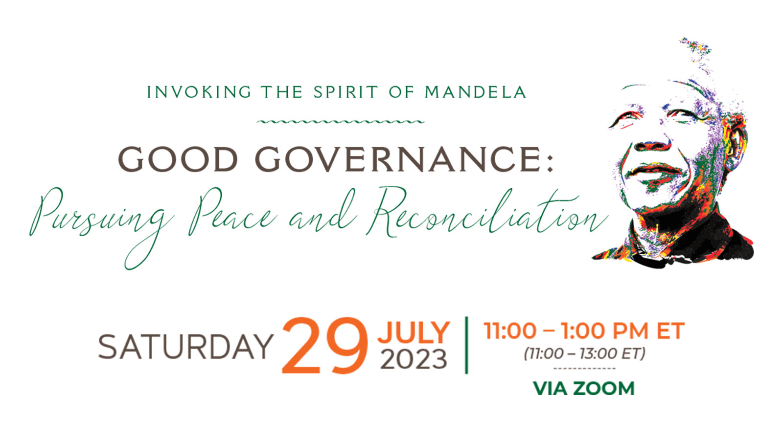 July 29, 2023, Online Event: Good Governance: Pursuing Peace & Reconciliation