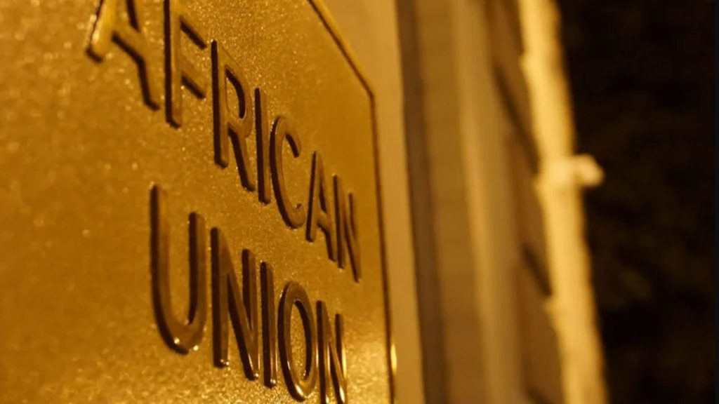 signage at an entrance to the African Union (AU) Mission is pictured in Washington, D.C., U.S. December 15, 2020. Picture taken with a long exposure.