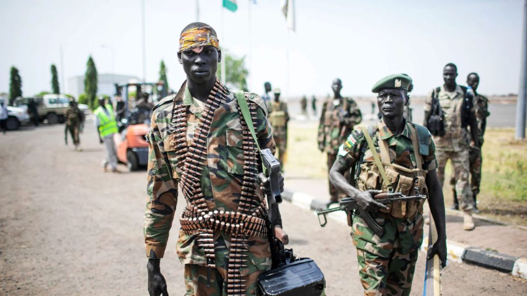 Armed African troops