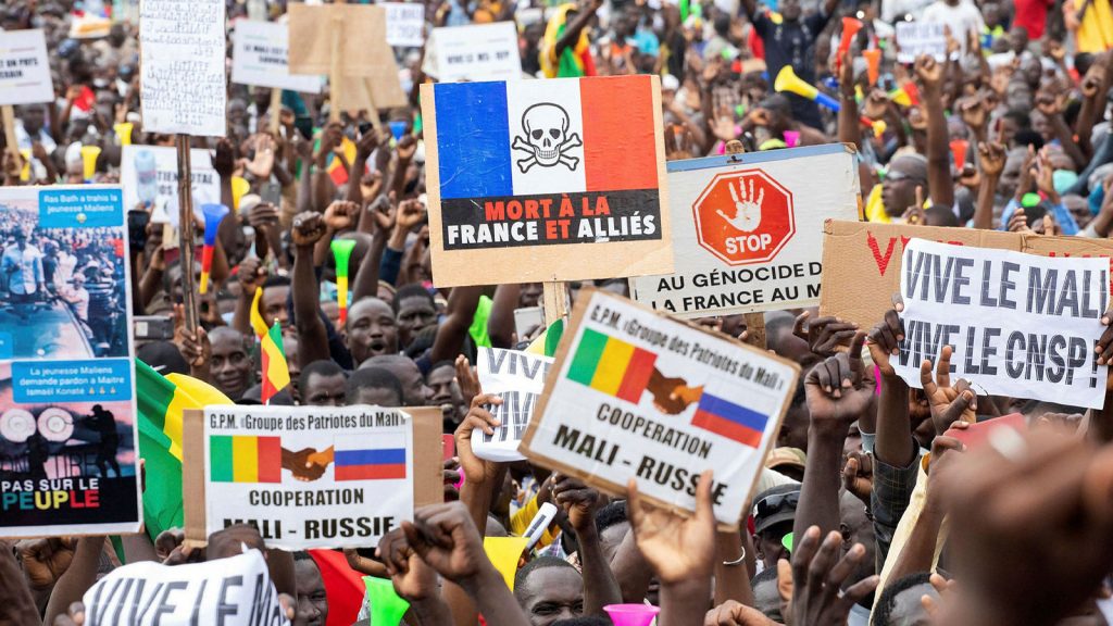 Anti-French protests in Mali. A lot of analysts have erroneously focused on the presence of Russian flags in these protests, to the neglect of the underlying drivers of anti-French sentiments.