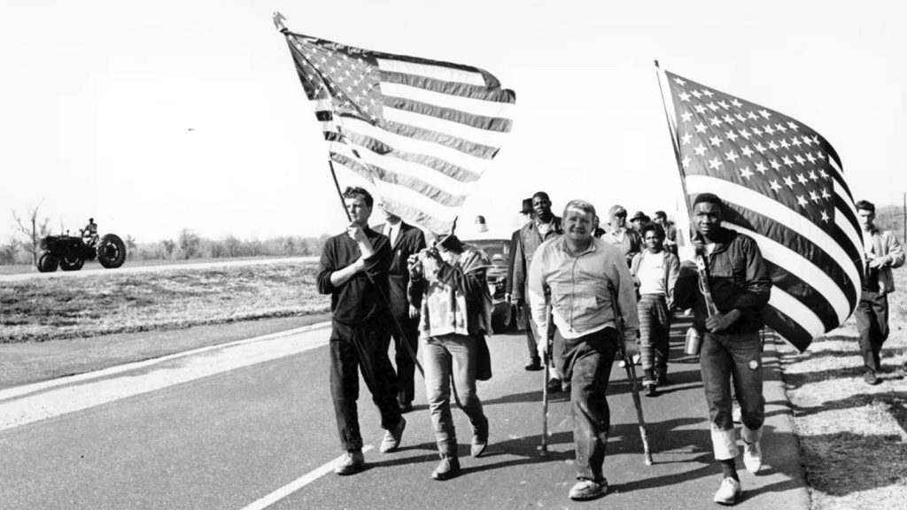 Civil rights marchers approaching Montgomery, Ala., in 1965 after walking from Selma. Current events in Alabama (and nationwide) show the fight is far from over.