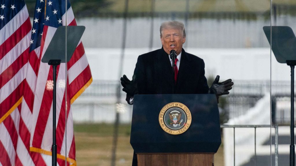 President Donald Trump speaks during a "Save America Rally" near the White House in Washington, D.C.- Jan. 6, 2021