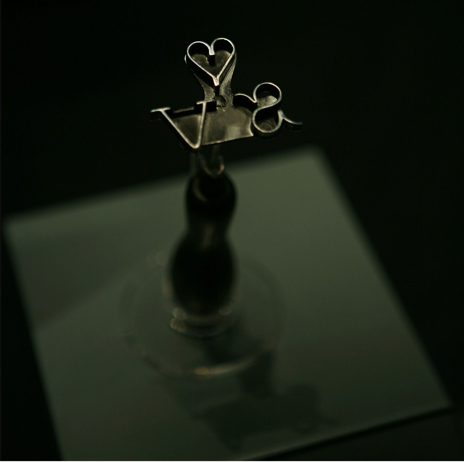 A replica branding iron on display at the International Slavery Museum in Liverpool, England.