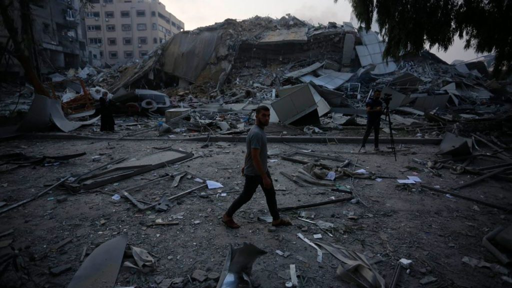 UNRWA facilities destroyed by the Israeli bombing, Gaza, Oct. 22, 2023 (@UNRWA)