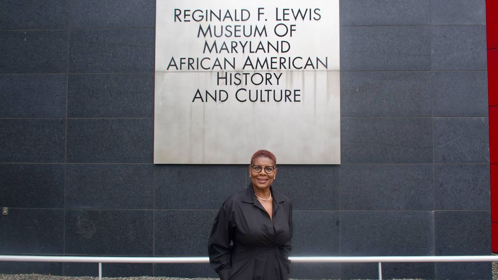 Terri Lee Freeman poses for a portrait in front of the Reginald F. Lewis Museum on Sept. 27, 2023.