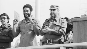Fidel Castro, right, attends a mass May Day rally May 1, 1980, with Bishop, center, and Daniel Ortega, a member of the Nicaraguan Sandinista junta. Cuban officials said nearly 1 million attended the rally at the Plaza of the Revolution to hear denunciations of the refugees leaving Cuba and the United States.