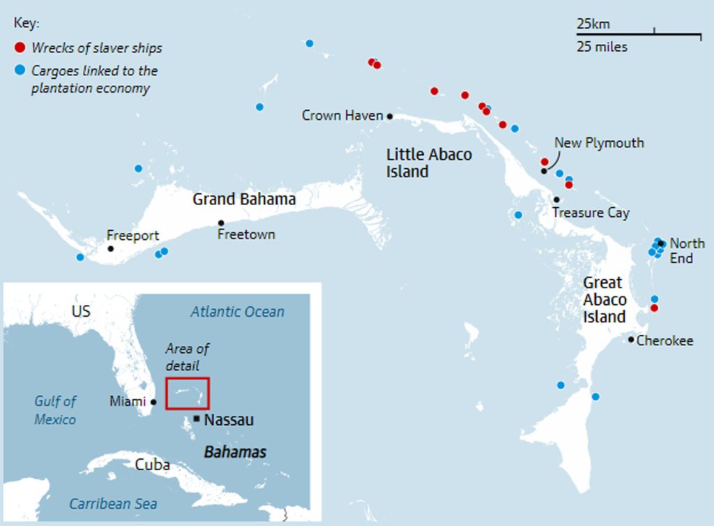 ‘Highway to horror’: 14 wrecked slavers’ ships are identified in Bahamas