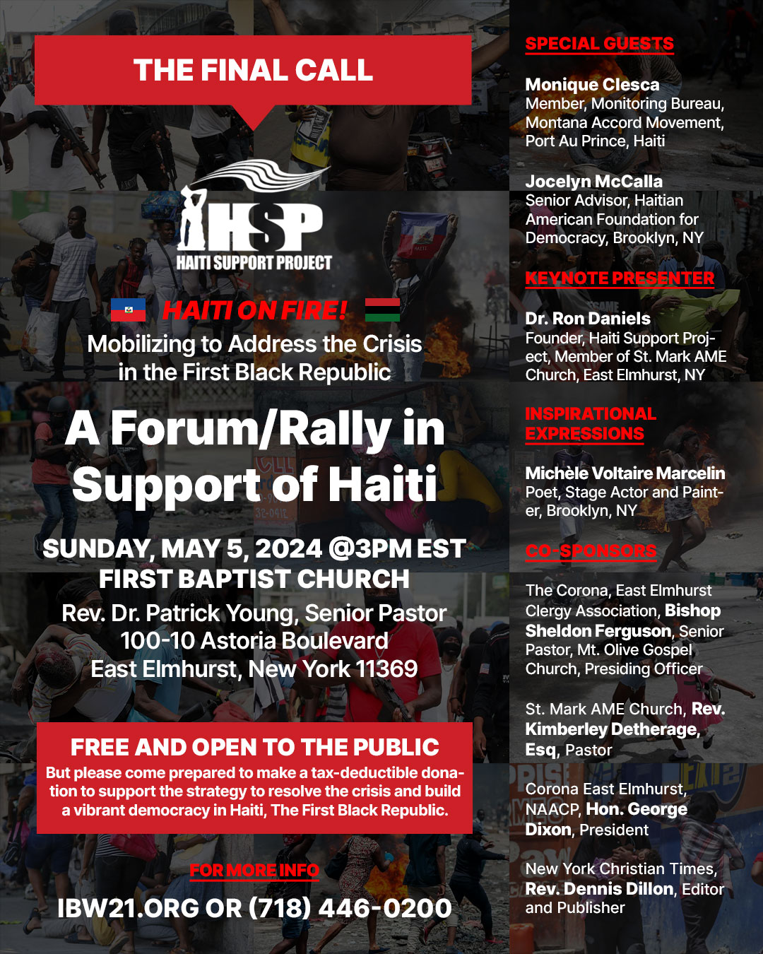 May 5, 2024 — Haiti on Fire: A Forum/Rally in Support of Haiti
