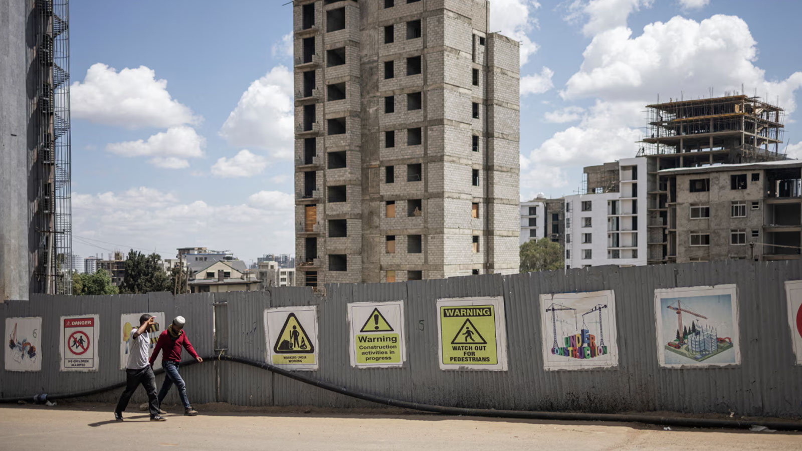 A building site in Piassa, Addis Ababa. The government aims to transform the historic neighbourhood to attract tourists. 