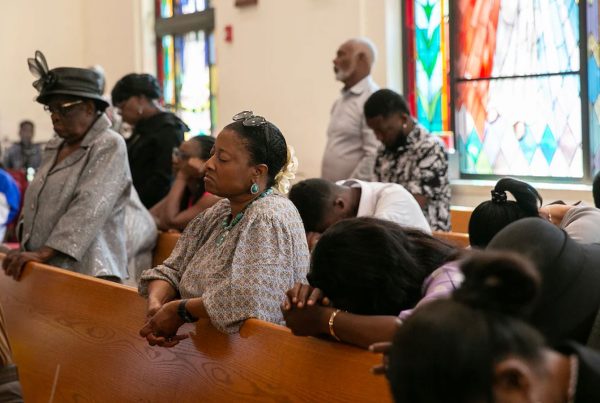 Parishioners worship at Sunday morning Mass at Notre Dame d'Haiti Catholic Church in Miami's Little Haiti on March 17, 2024.