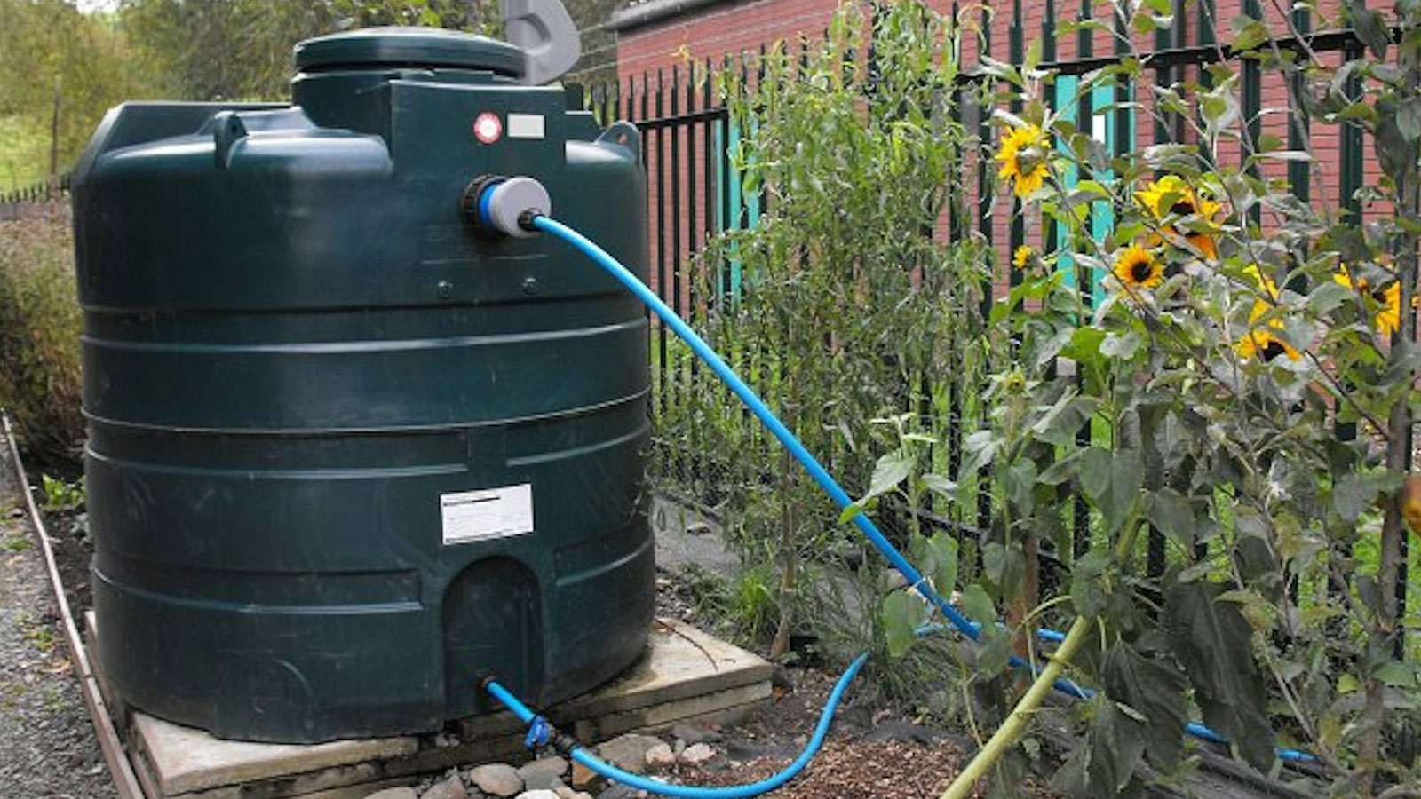 An example of a rainwater harvesting tank.