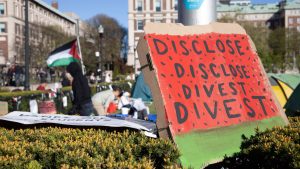 Student protests on the campus of Columbia University, in New York