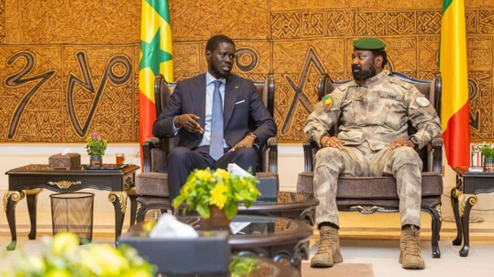 Senegal President Faye and the leader of the junta in Mali Assimi Goïta