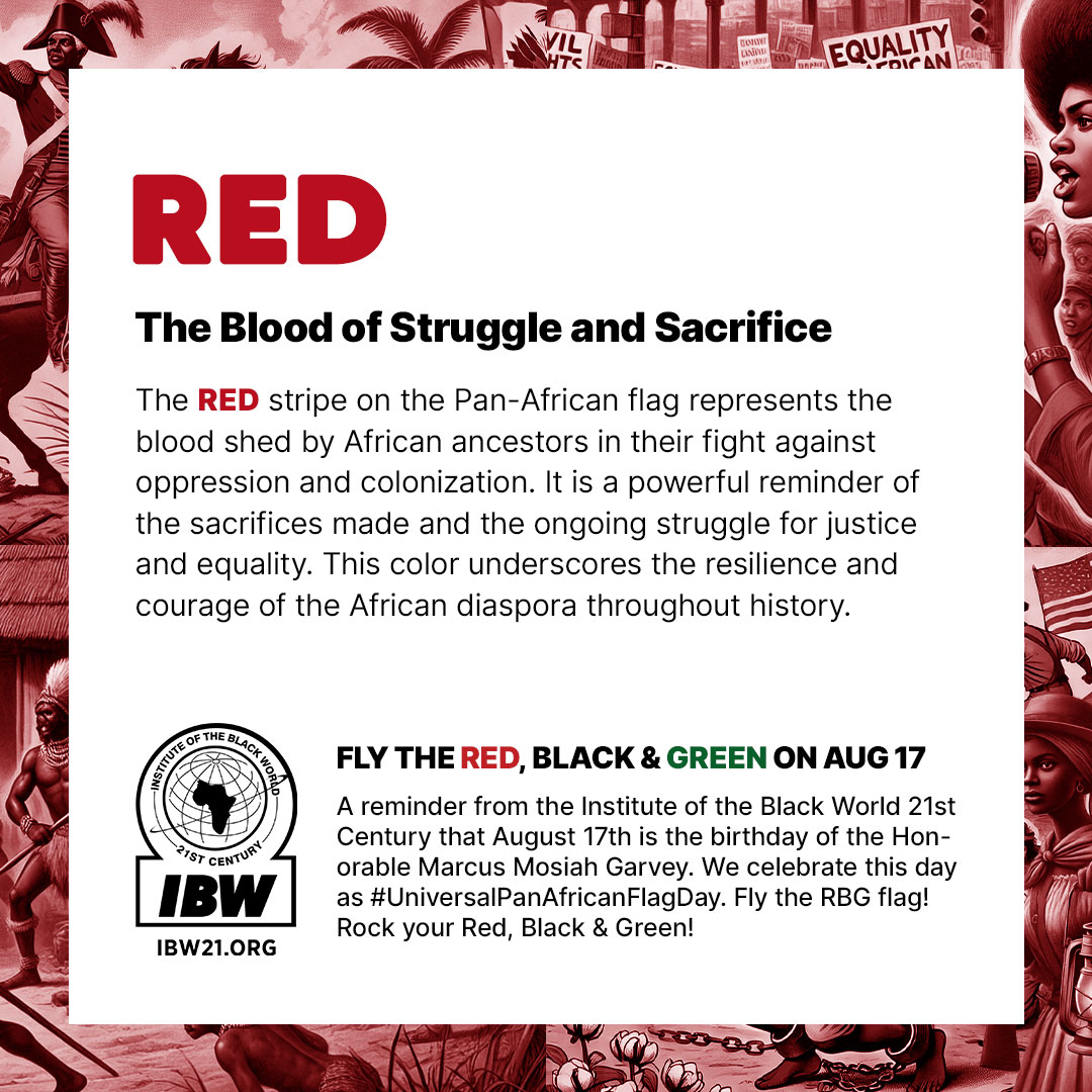 What does red symbolize in the Pan-African flag? — The Symbol of Unity: Unveiling the Red, Black & Green by the Institute of the Black World 21st Century