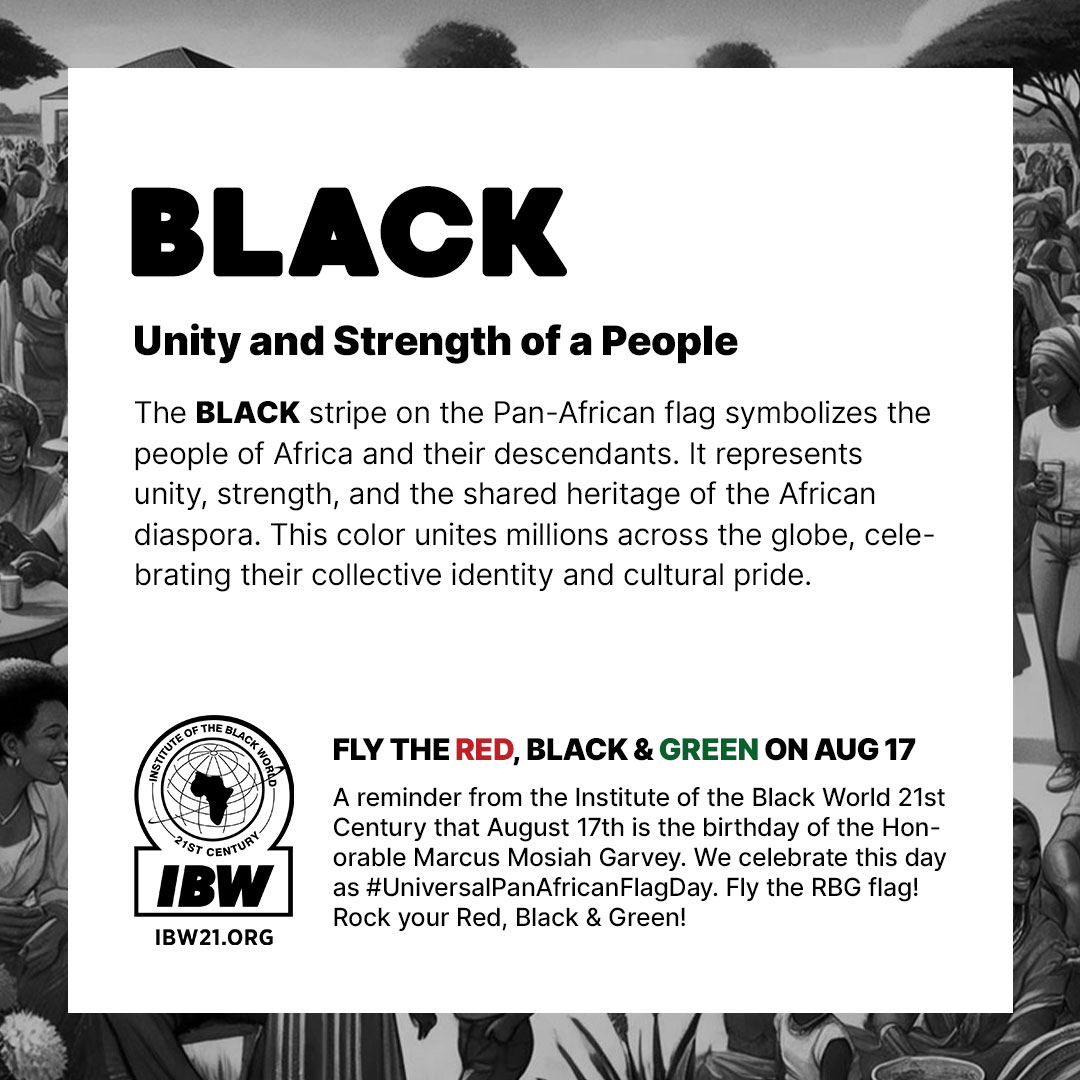 What does black symbolize in the Pan-African flag? — The Symbol of Unity: Unveiling the Red, Black & Green by the Institute of the Black World 21st Century