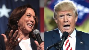 Left: Kamala Harris (NASA, Flickr). Right: Donald Trump (Gage Skidmore, Flickr)