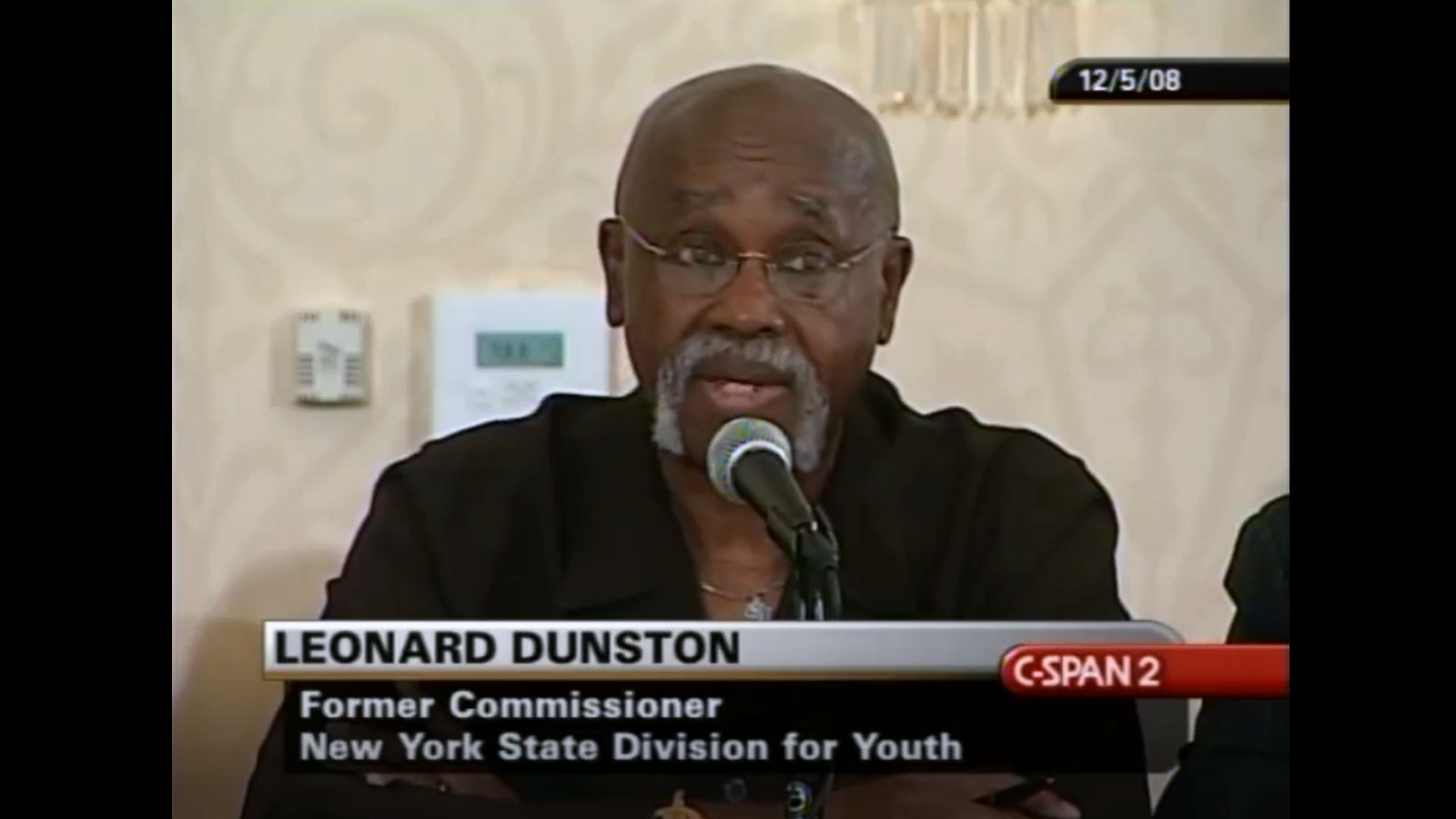 Leonard Dunston - CSPAN "Panel on U.S. Prisons and Minorities", December 5, 2008