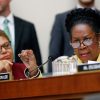 Rep. Sheila Jackson Lee, D-Texas, right, speaks during a hearing about reparation for the descendants of slaves before the House Judiciary Subcommittee on the Constitution, Civil Rights and Civil Liberties, at the Capitol on June 19, 2019.