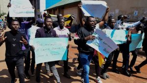 Protestors chant slogans during a rally against what they say are rampant corruption and human rights abuses by the country's rulers in Kampala, Uganda July 23, 2024.