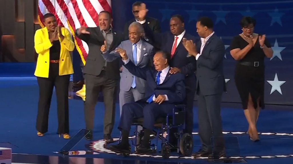 Rev. Jesse Jackson met with a standing ovation at the Democratic National Convention