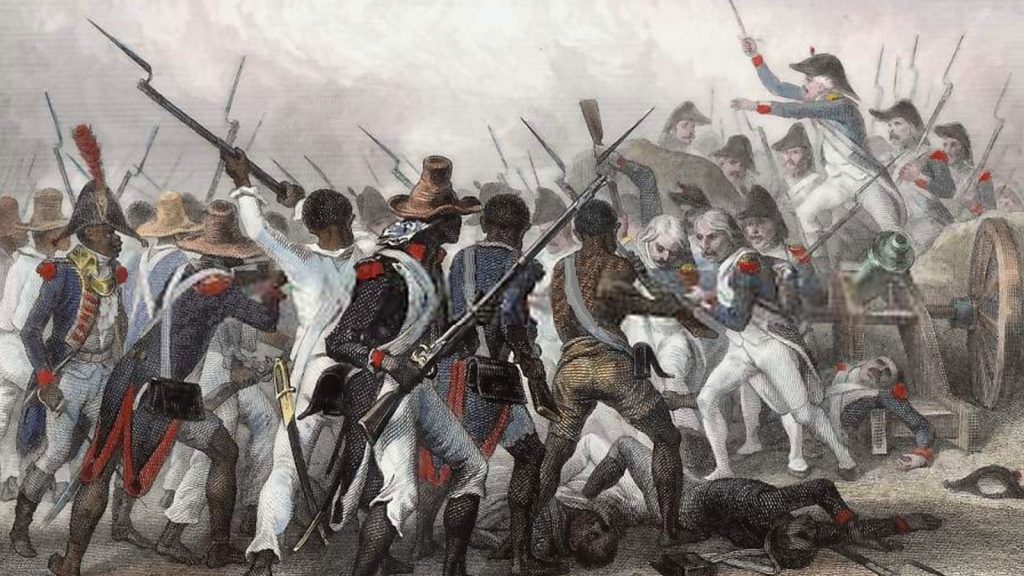 Anonymous engraving of the Battle of Vertières that ended the Haitian War of Independence.