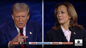 Screenshot of the September 10, 2024 presidential debate between Donald Trump and Kamala Harris