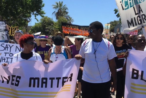 Black Lives Matter Los Angeles takes to the street in 2016, rallying for resistance against Donald Trumps Presidency, Los Angeles, CA