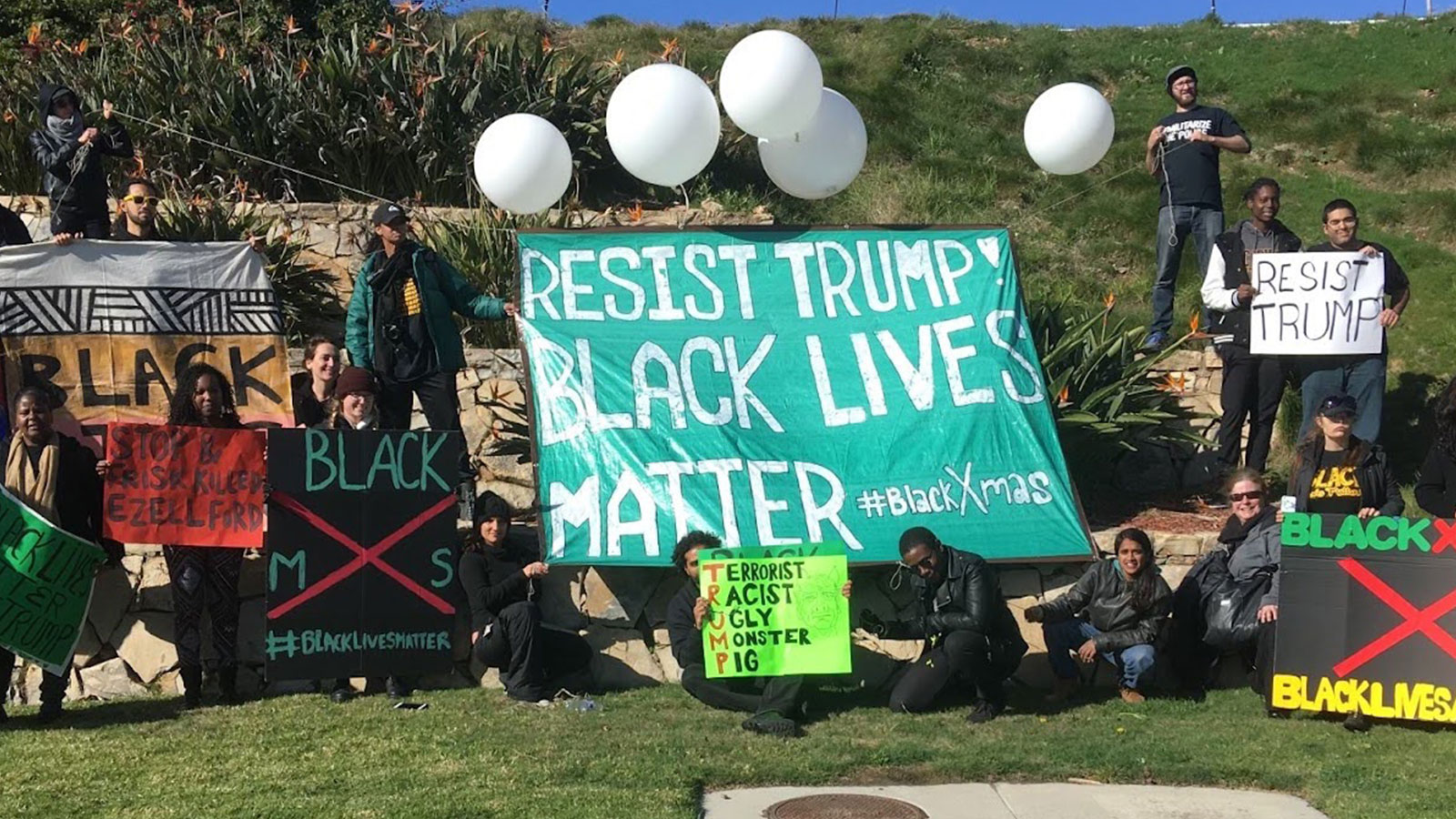 Black Lives Matter Los Angeles takes to the street in 2016, rallying for resistance against Donald Trumps Presidency, Los Angeles, CA