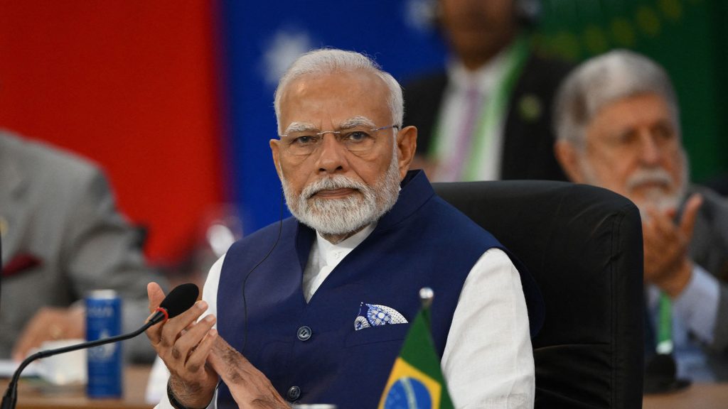 India’s Prime Minister Narendra Modi attends the third session of the G20 Leaders’ Meeting in Rio de Janeiro, Brazil, on Nov.19, 2024.