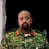 Lt. General Muhoozi Kainerugaba, the son of Uganda's President Yoweri Museveni, who leads the Ugandan army's land forces, looks on during his birthday party in Entebbe, Uganda May 7, 2022