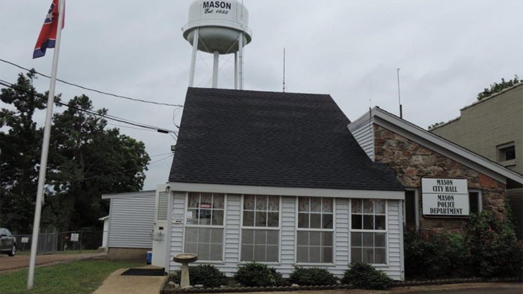 Mason, Tennessee, city hall is seen in this undated image.