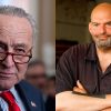 Sen. Chuck Schumer (left) and Sen. John Fetterman (right).