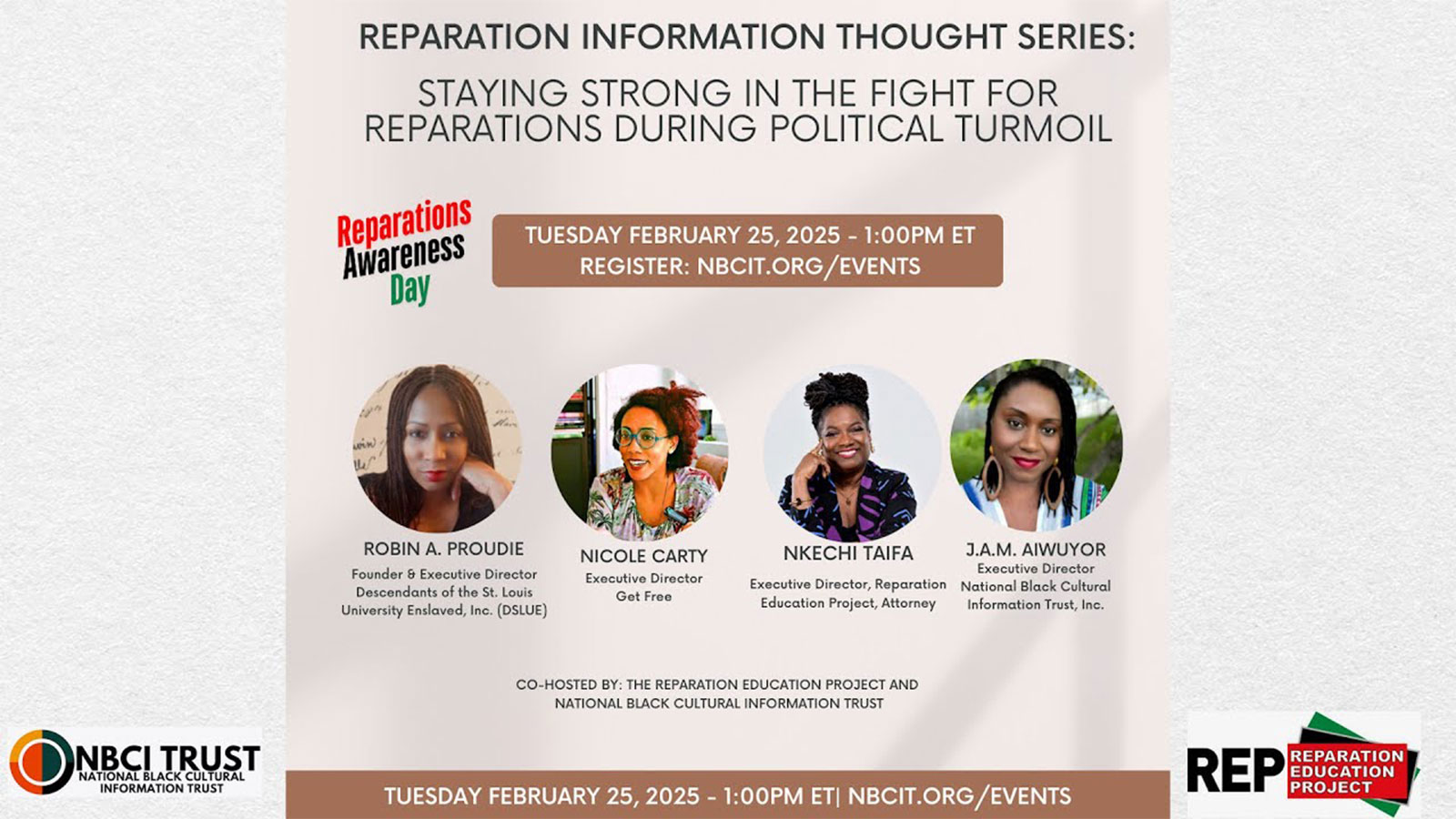 Reparation Information Thought Series: Staying Strong in the Fight for Reparations During Political Turmoil