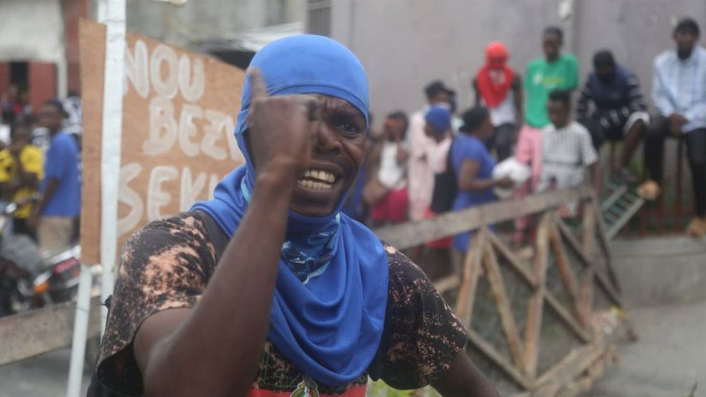 Haitians in Port-au-Prince protest against gang violence and the government in Haiti, where more than 1,600 people were killed just between January and March 2025, according to the United Nations. Johnny Fils-Aimé For the Miami Herald