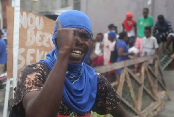 Haitians in Port-au-Prince protest against gang violence and the government in Haiti, where more than 1,600 people were killed just between January and March 2025, according to the United Nations. Johnny Fils-Aimé For the Miami Herald