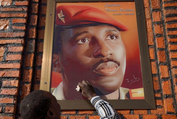 Portrait of assassinated Burkinabé President Thomas Sankara in Niamey, Niger.
