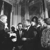 President Lyndon B. Johnson meets with Martin Luther King, Jr., at the signing of the Voting Rights Act of 1965